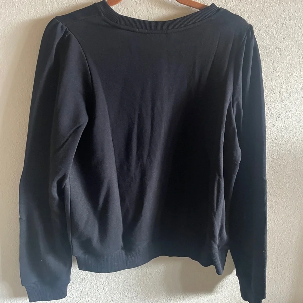 NWT Nicole Miller Black Sweatshirt Size S - Picture 2 of 4